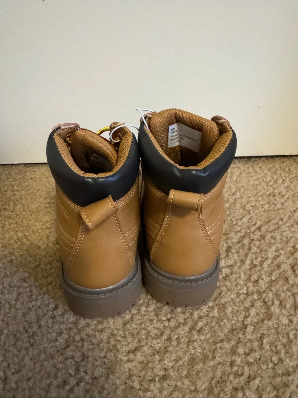 Eddie Bauer Kids Karpie Boots Wheat Brown Lace Up Lug Sole NWT Size 12M